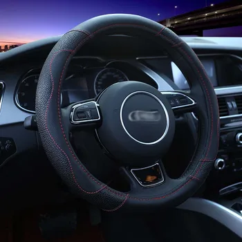 

Car Steering Wheel Cover Durable Anti-slip Steering Wheel Wrap Cover Splice Light Leather Universal Fits Most Car Styling
