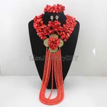Fashionable African Beads Jewelry Sets Coral Jewelry Set Nigerian Wedding Necklace Womens Jewellery Set Jewelry Sets HD7009