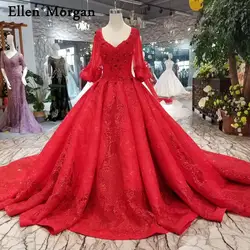 Элегантные Красные кружевные вечерние, свадебные платья 2019 Vestido De Noiva вышивка бисером высокое качество Винтаж V вырез, свадебные платья