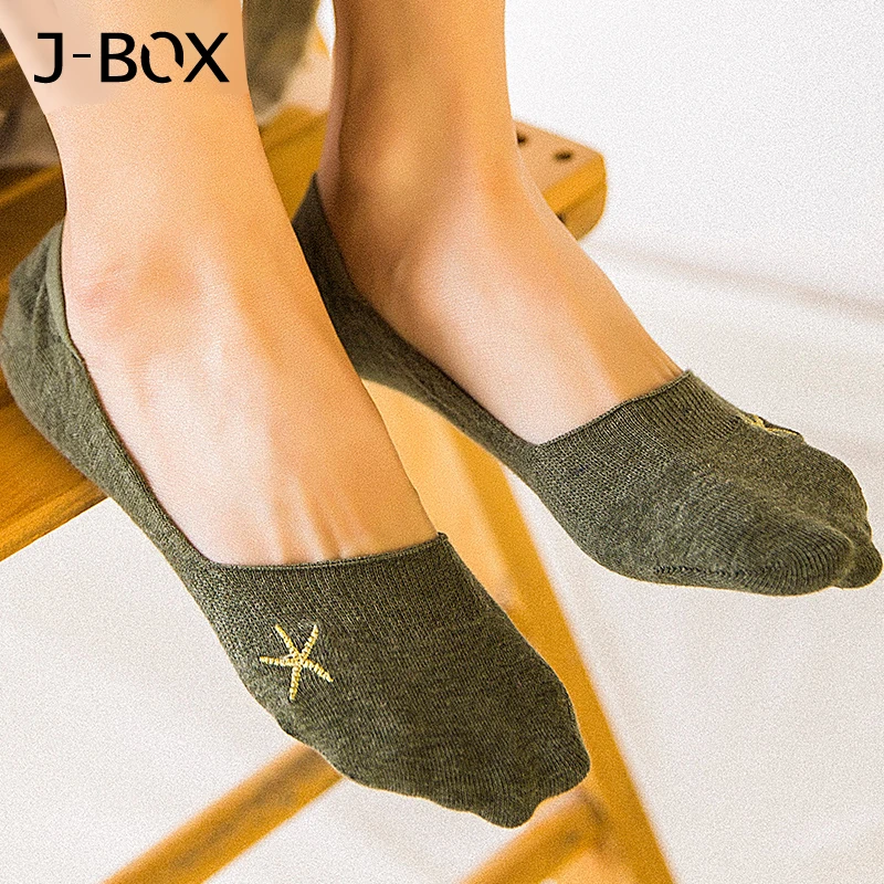 

Fashion New Cotton Sock Slippers Summer Autumn Sea Star Print Mesh Design Invisible Boat Socks For Women Meias