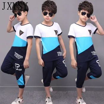 

JXYSY Kids Boys Clothes Summer 2019 New Fashion Children Clothes O-neck Short Sleeve 2pcs Suit Clothes For Boys Sport Set