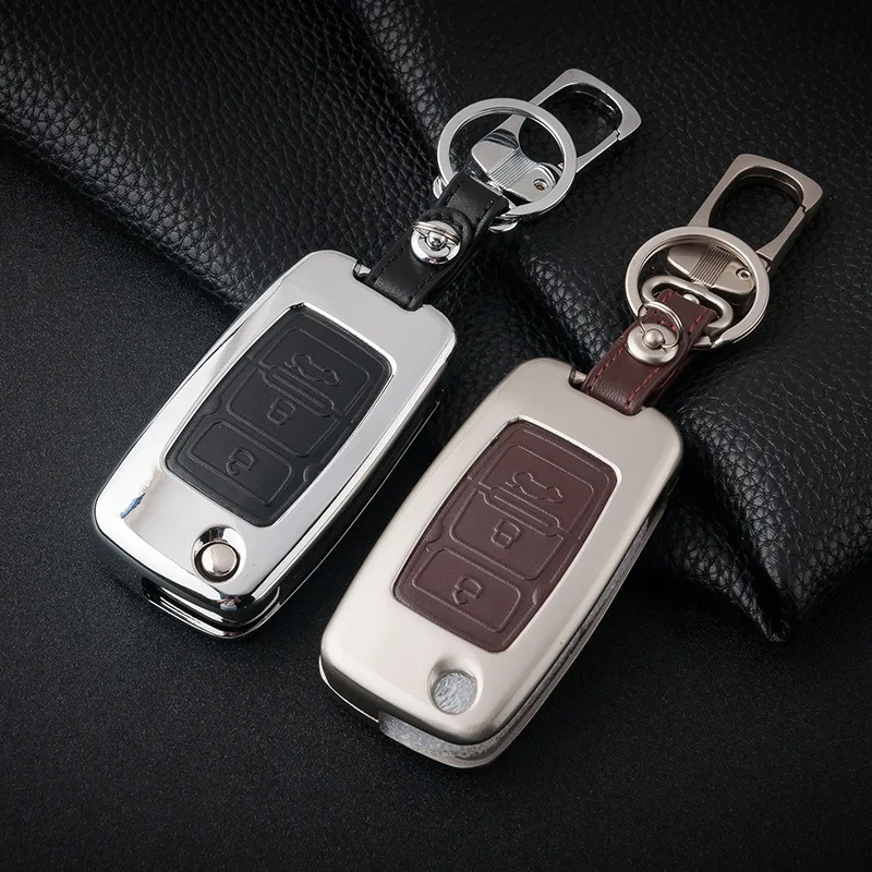 

Zinc Alloy+Leather Car Key Cover Case Shell Bag For GEELY EMGRAND GS EC7 EC8 GX7 GC9 Car Keychain