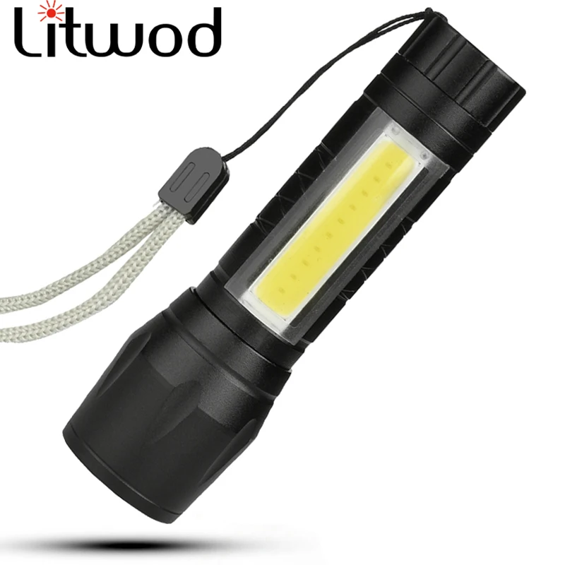 

Z90 COB LED Flashlight Super Bright Waterproof Handheld Flashlights Torch Pocket Work Light for Emergency Lighting By AA Battery