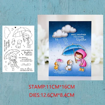 

LLove CCraft Umbrella girl Clear Stamp and Metal Cutting Dies for DIY Scrapbook Album Paper Card Decorative Craft DIES 2019 NEW