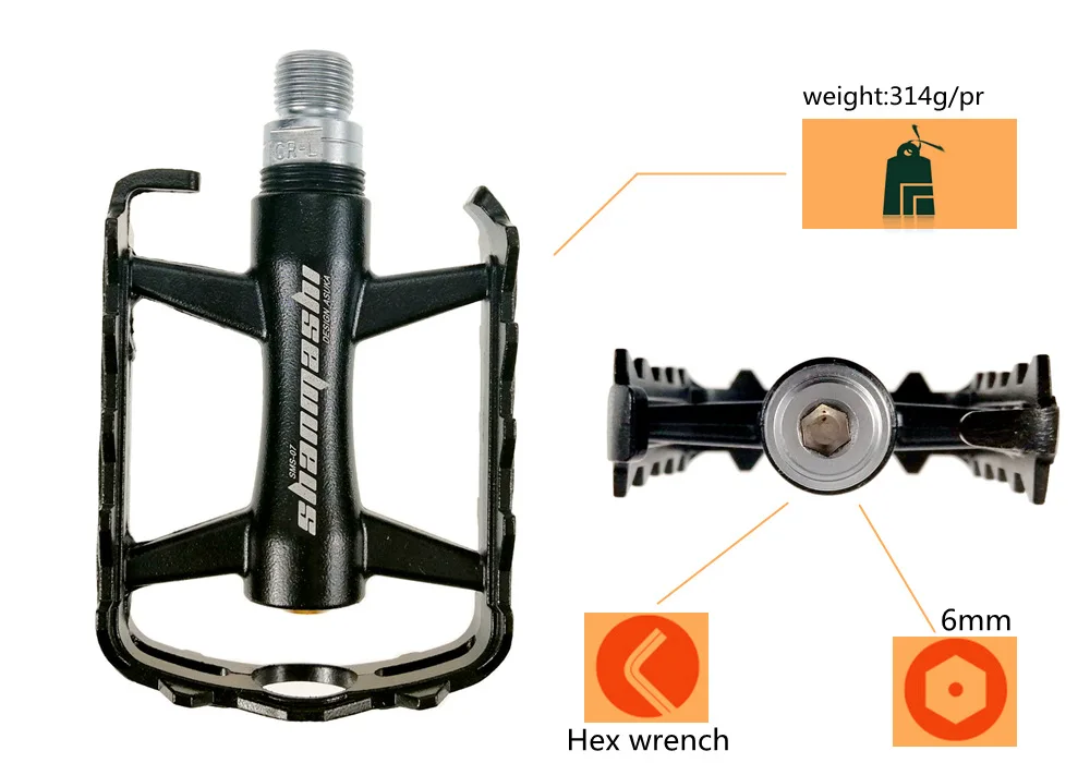 Сверхлегкие велосипедные педали MTB, подшипник из алюминиевого сплава, педали 91*71*24 мм, 314 г, велосипедные аксессуары Shanmashi