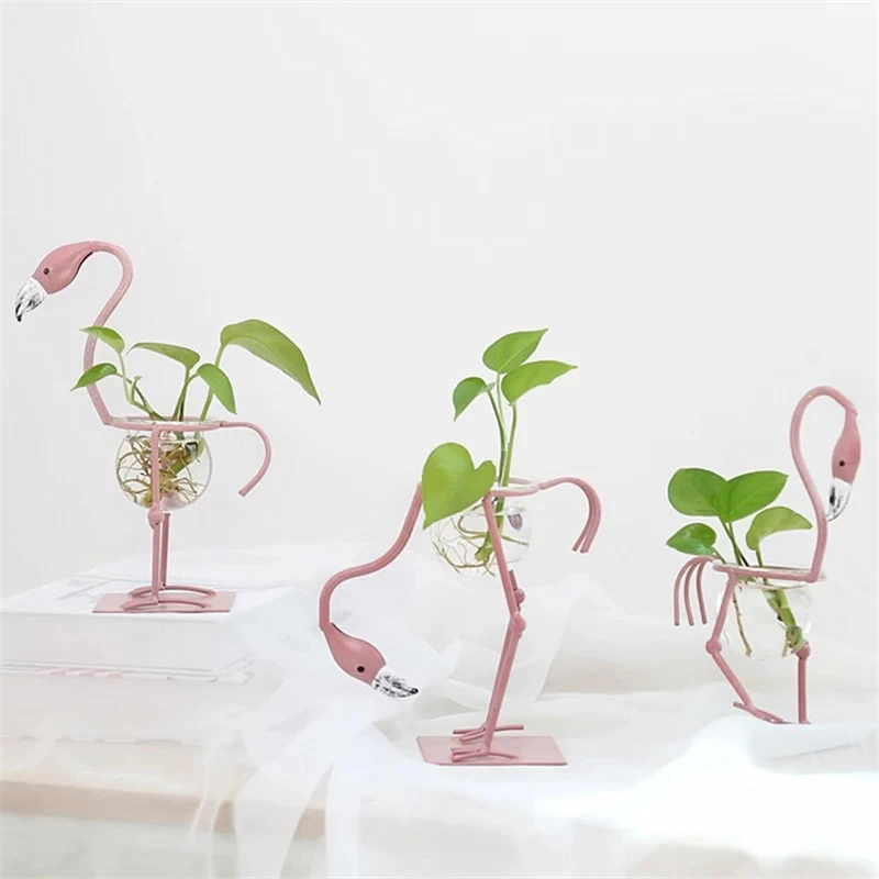 

Vvsoo Flamingo Table Party Decoration Event Party Flower Pots Water Culture Scindapsus Container Room Wedding Decorations