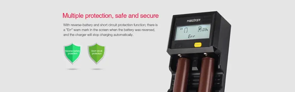 Lithium Battery Charger Miboxer Smart Battery Charger C2-6000.15