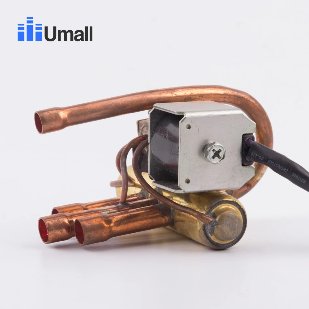 Aire acondicionado electromagnético cuatro vías Válvula de marcha atrás con bobina 1 P cobre aire acondicionado válvula hidráulica piezas de repuesto