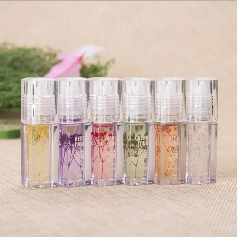 

Hengfang 6PCS colorless ball flower moisturizing lip oil lasting moisturizing anti-drying peeling lip balm film natural plant