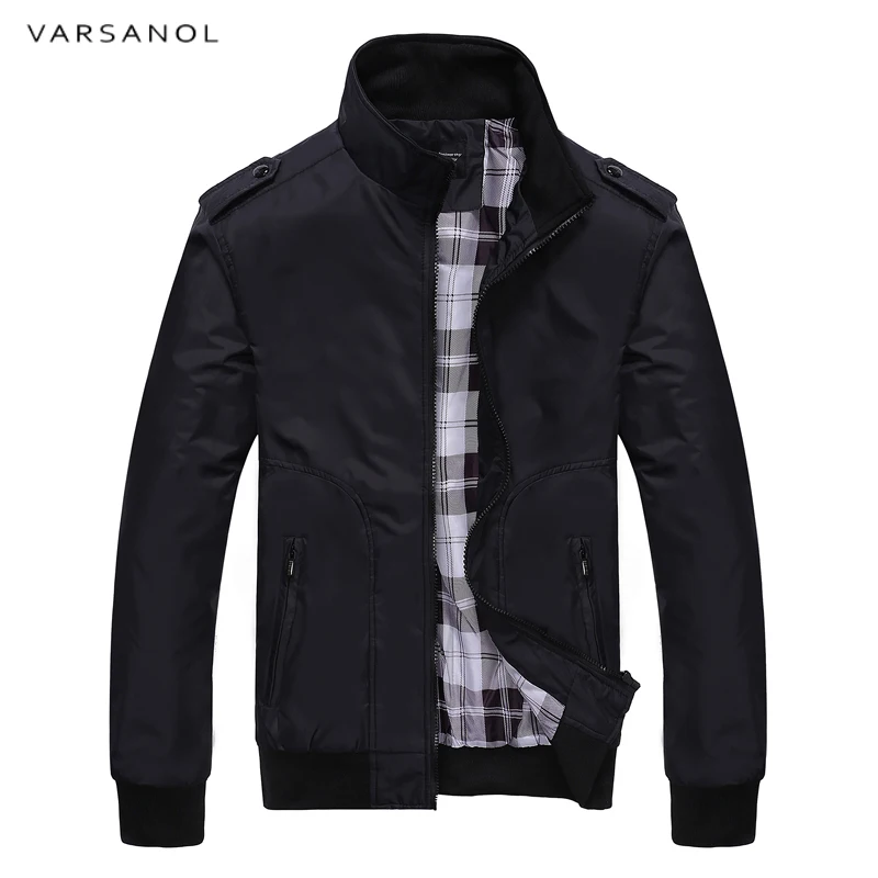 

Varsanol 2018 New Jacket Coat Men Wear Autumn Jackets Mens Clothing High Quality Spring Jacket Mandarin Collar Cotton Polyester