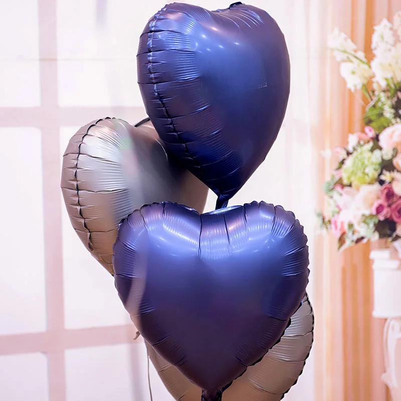 1 Set 12 inch Noctiluca blue Latex balloon 18 inch Heart Matte dark blue balloons Birthday wedding party decoration supplies