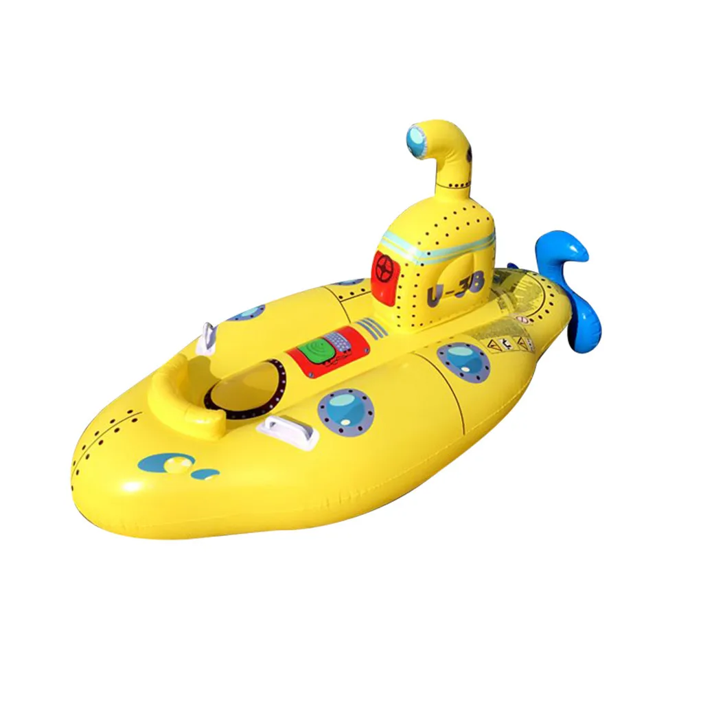 yellow Детское забавное кольцо для купания, детские водные игрушки, надувные утолщенные безопасные Желтые Подводные лодки, лето - Цвет: yellow