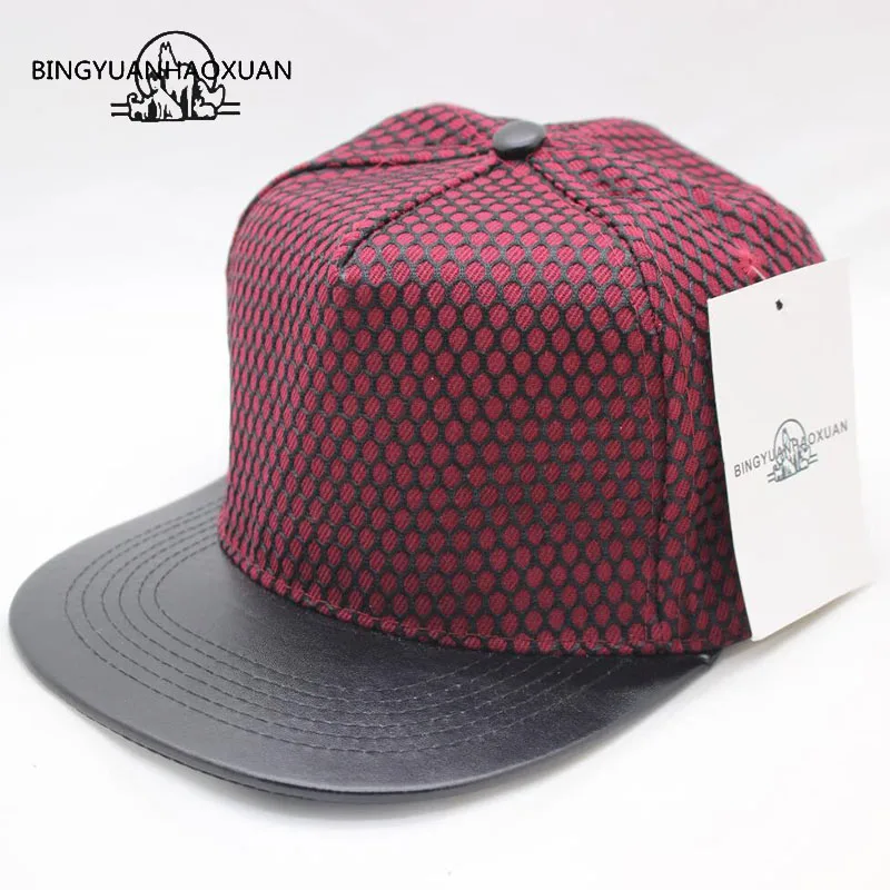 Bingyuanhaoxuanвысококачественная бейсболка, бейсболка, Кепка Gorras Planas, плоская кепка в стиле хип-хоп, Кепка для мужчин и женщин, Casquette Chapeu Touca - Цвет: red wine