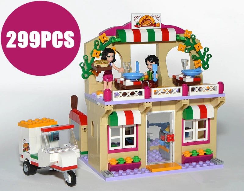 

New Girl Friends Heartlake Pizza Restaurant fit legoings friends figures model Building block brick Toy boys 41311 kid gift set