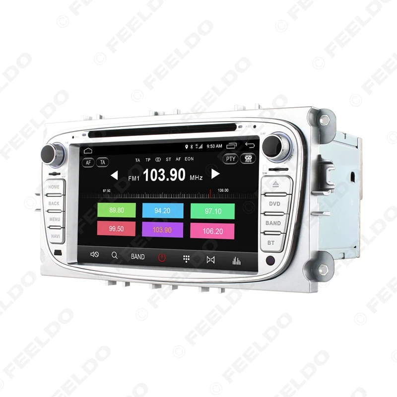 Best FEELDO 7" Black Silve Android 6.0 (64bit) DDR3 2G/32G/4G LTE Octa Core Car DVD GPS Radio Head Unit For Ford Transit Connect 4