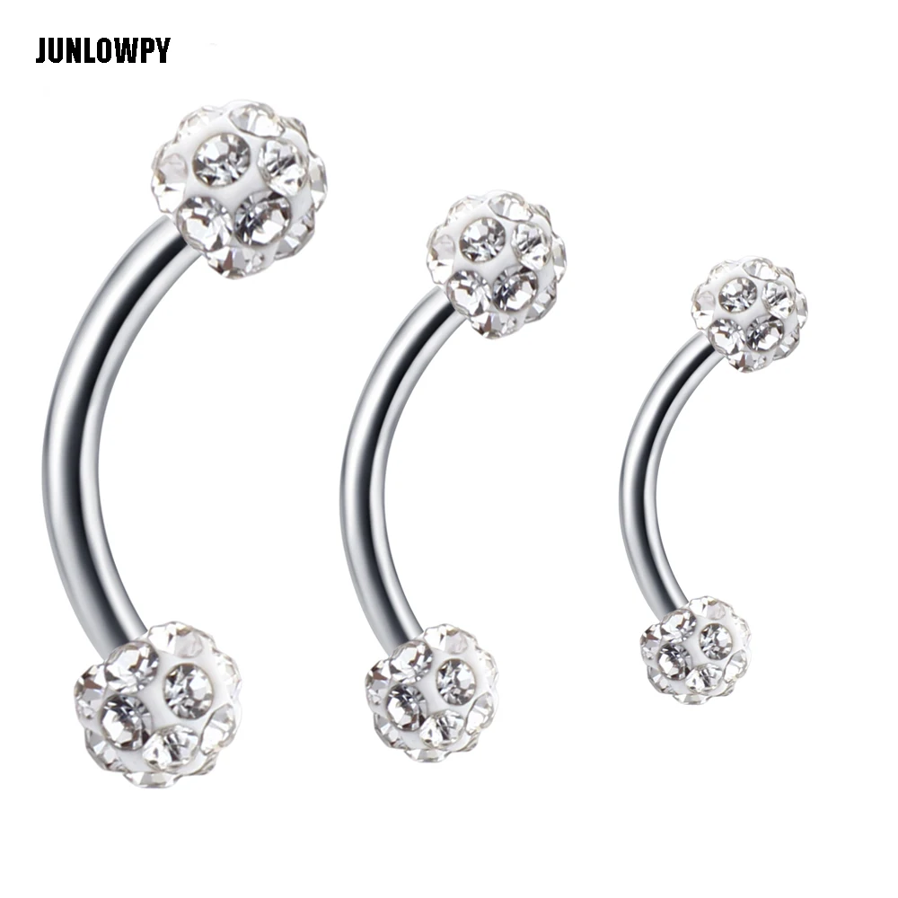 JUNLOPWY микс 6/8/10 мм кольцо для бровей из нержавеющей стали с кристаллами оптовая