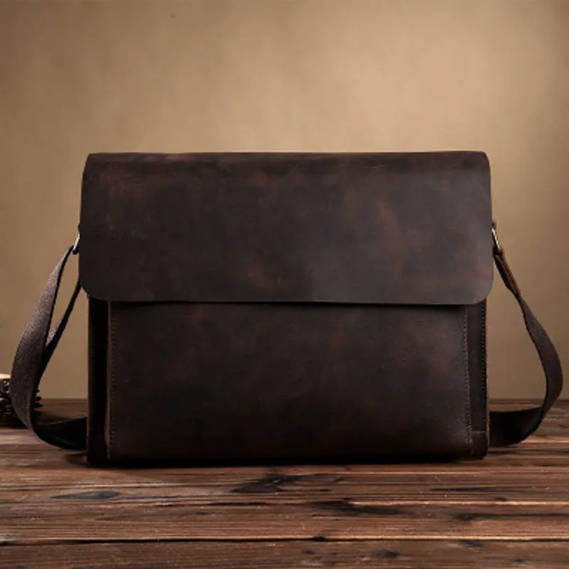 

YISHEN Crazy Horse Genuine Leather Men Business Briefcase Vintage Casual Crossbody Bags Messenger Bags Men Laptop Case LS0176