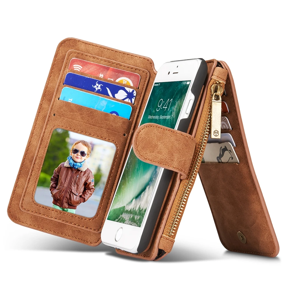 imágenes para CaseMe Caso Para Coque iPhone 7 Flip Funda de Cuero Monedero cremallera Titular de la Tarjeta Para El Caso para el iphone 7 Más Capinha iphone7 Etui imágenes para CaseMe Caso Para Coque iPhone 7 Flip Funda de Cuero Monedero cremallera Titular de la Tarjeta Para El Caso para el iphone 7 Más Capinha iphone7 Etui