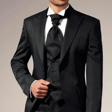Индивидуальный смокинг Свадебный костюм для жениха(куртка+ жилет+ брюки+ галстук) Свадебные костюмы Тонкий смокинг формальный деловой вечерний костюм Блейзер