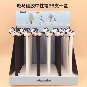 

36pcs/lot creative animal zebra silicone gel pen unisex pen Roller ball pens school supplies students prize promotion gift