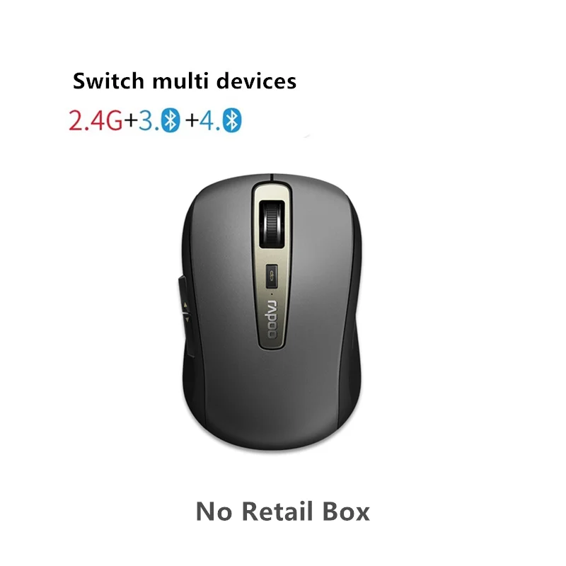 Rapoo MT350 мини мультирежимный беспроводной переключатель мыши между Bluetooth 3,0/4,0 и 2,4G для подключения трех устройств - Цвет: Without retail box