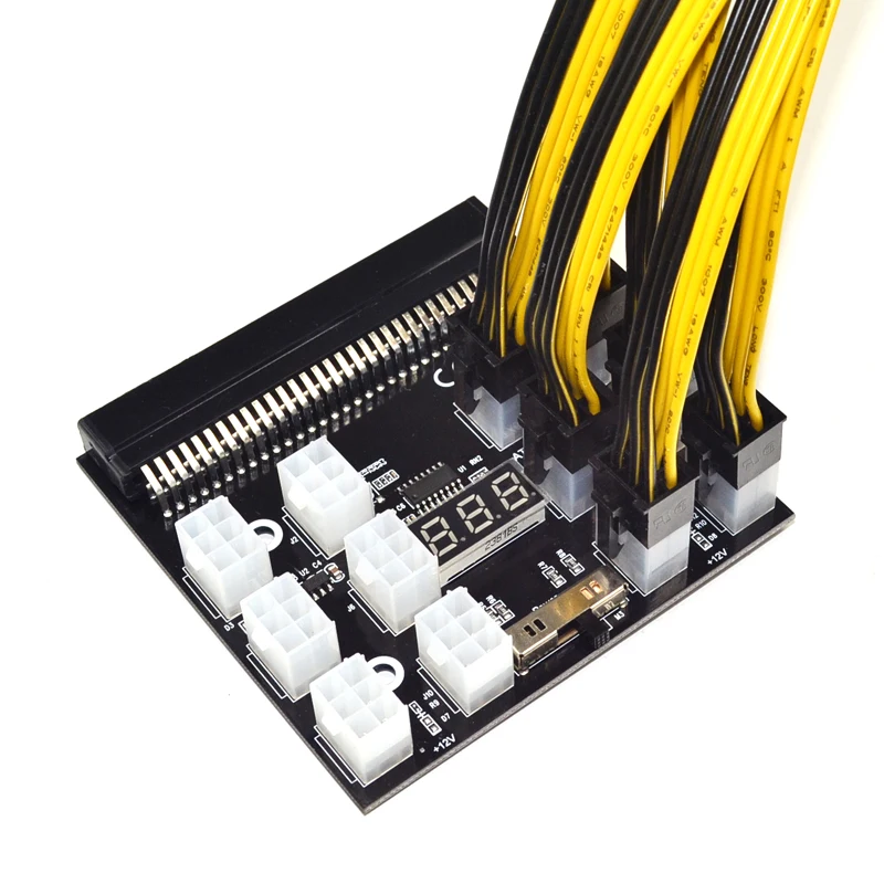 PCI-E 12 В 64Pin к 12x 6Pin Питание адаптером сервера Breakout совета черный Splitboard для hp ДПС PSU GPU Эфириума горно Miner