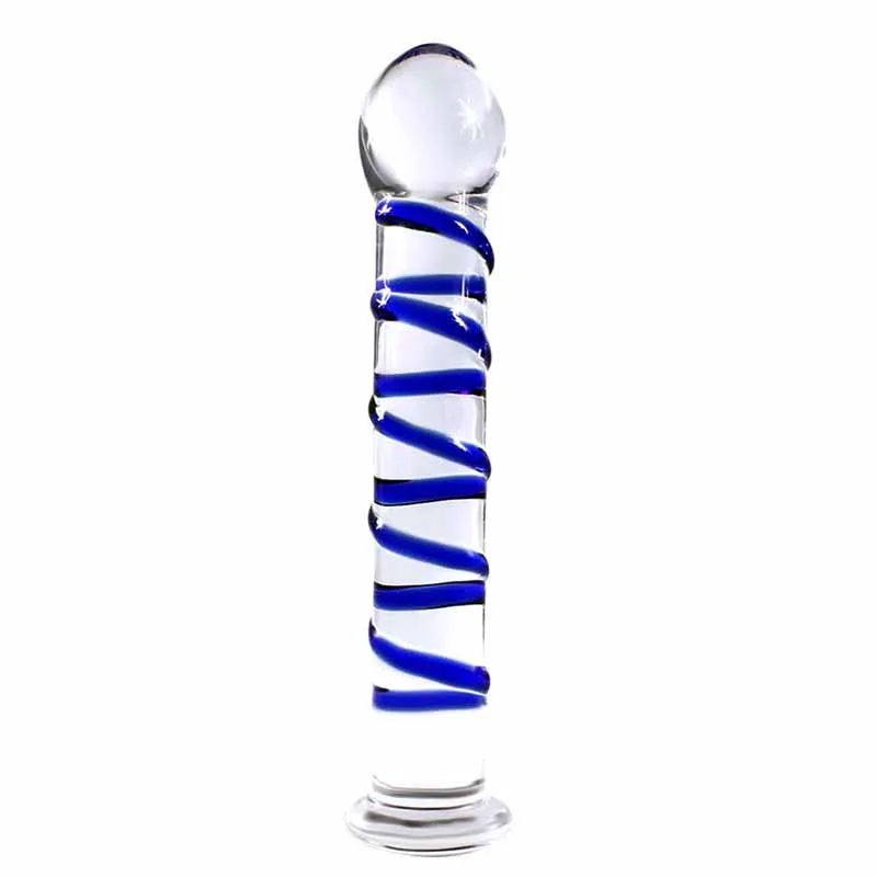 Pyrex glass font b dildo b font fake penis crystal anal beads butt plug prostate massager
