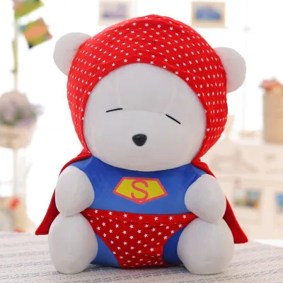 font b cute b font superman suits design bear doll plush toy large 55cm throw