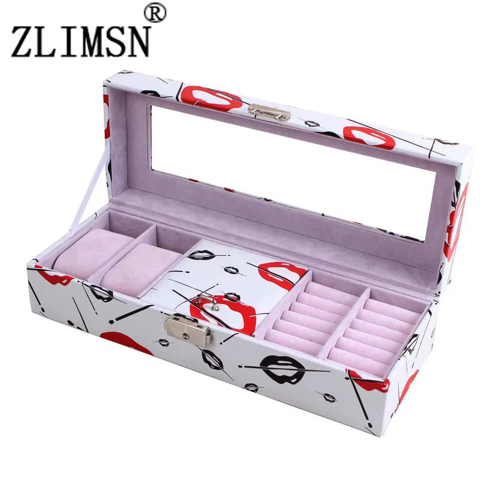 6 Grid Fashion Pink Women Girls Watch Box Luxury Refinement Slots Wrist