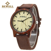 BEWELL 2017 New arrival Casual Natural Black Wood Watch With Canvas Band for mens Gifts Simple Wooden watch With Paper Box 124B BEWELL 2017 New arrival Casual Natural Black Wood Watch With Canvas Band for mens Gifts Simple Wooden watch With Paper Box 124B
