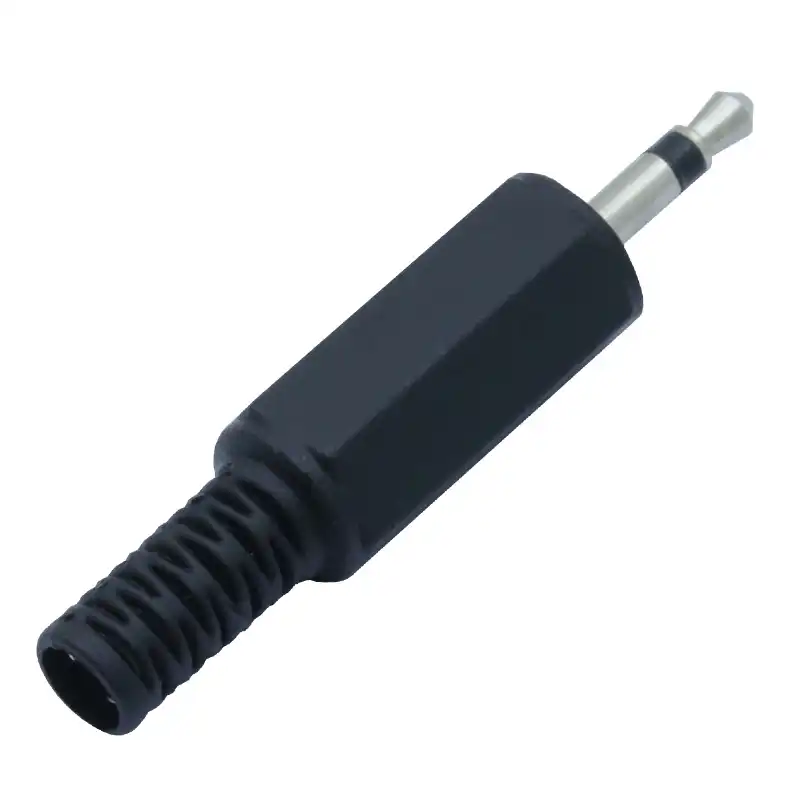 2.5 mm 2 contactos Enchufe montaje de cable bloqueo Níquel Pl Conector de audio de teléfono