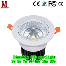 Светодиодный прожектор с регулировкой яркости 3w5w7w9w12w15w20w, встроенный потолочный COB прожектор, AC85-265V магазин одежды, отель, магазин, офисное здание
