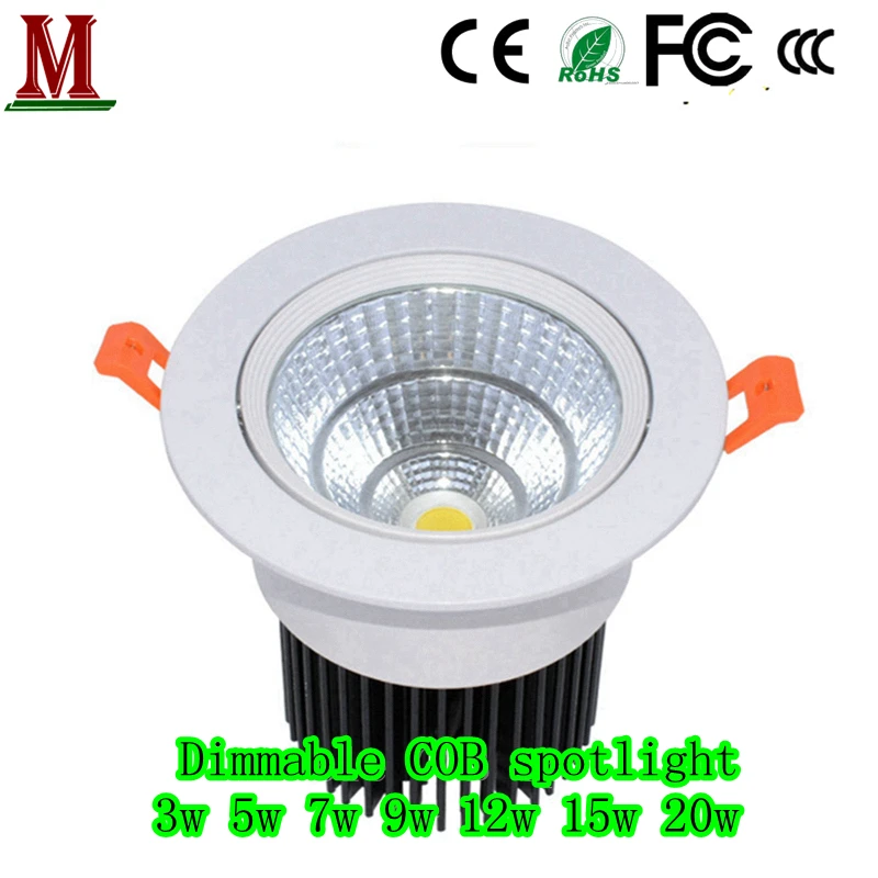 Светодиодный прожектор с регулировкой яркости 3w5w7w9w12w15w20w встроенный потолочный