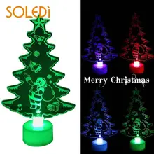 

15 * 8.8 * 3cm Mini LED Christmas tree night light Color Changing Xmas Tree Ornaments Home Christmas Tree Gift