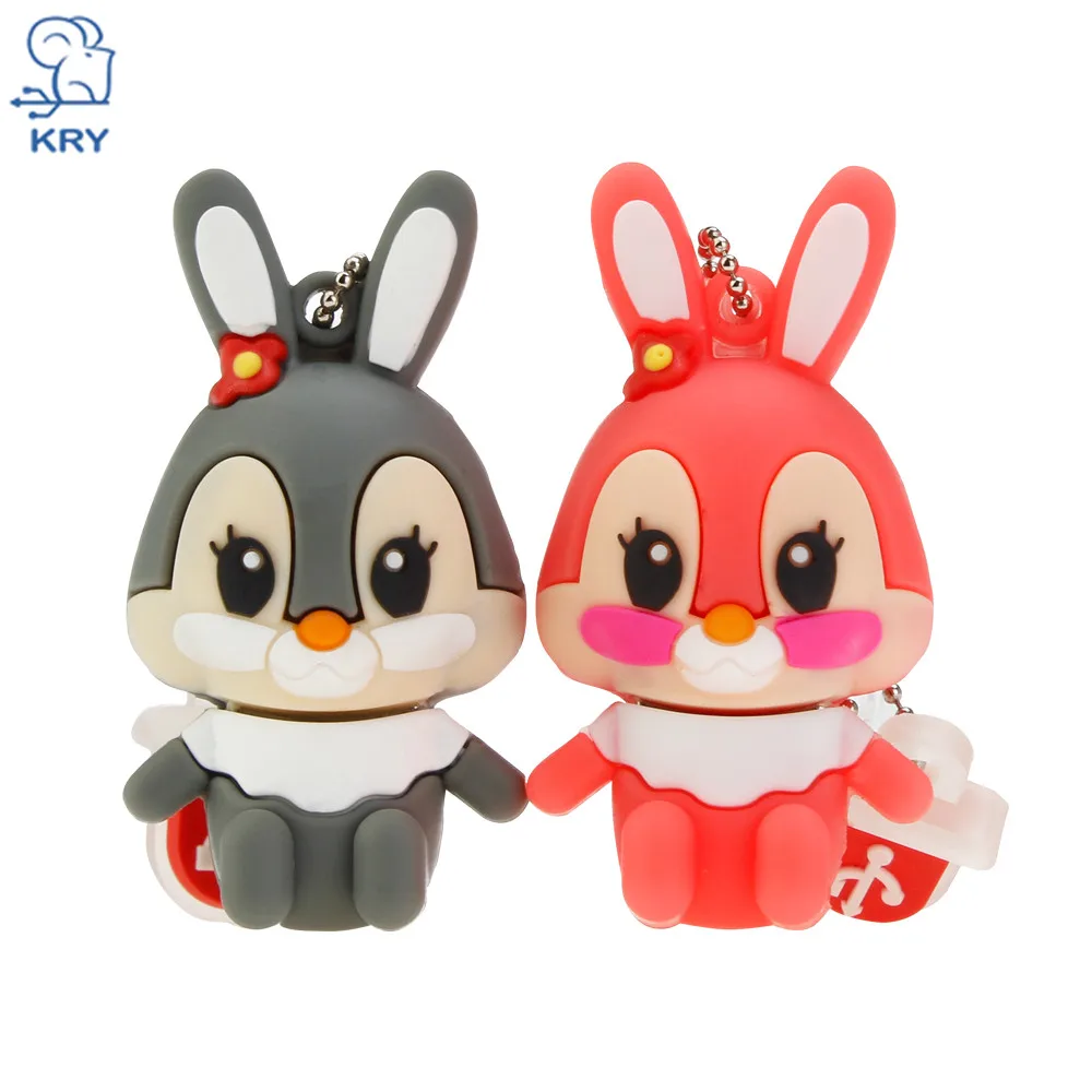 KRY Usb flash drive pen drive memory stick conejo gris de conejo rosa USB2 0 4GB