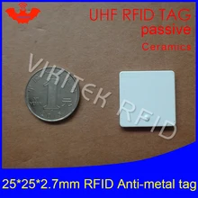 Радиочастотная Идентификация ультравысокой частоты антиметаллическая бирка 915 МГц 868 Alien higgs3 поддон EPCC1G2 6C 25*25*2,7 мм квадратный керамика смарт-карты пассивные RFID теги