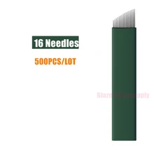 S16 перманентные иглы для макияжа микроблейдинг бровей ручные конические лезвия 16-Pins для тату машины и ручки 500 шт./партия