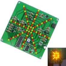 DIY Kit Flash Light Kits 73 LEDs Red Yellow Dual-Color Flashing Soldering Practice Board PCB Electronic Circuit Training Suite