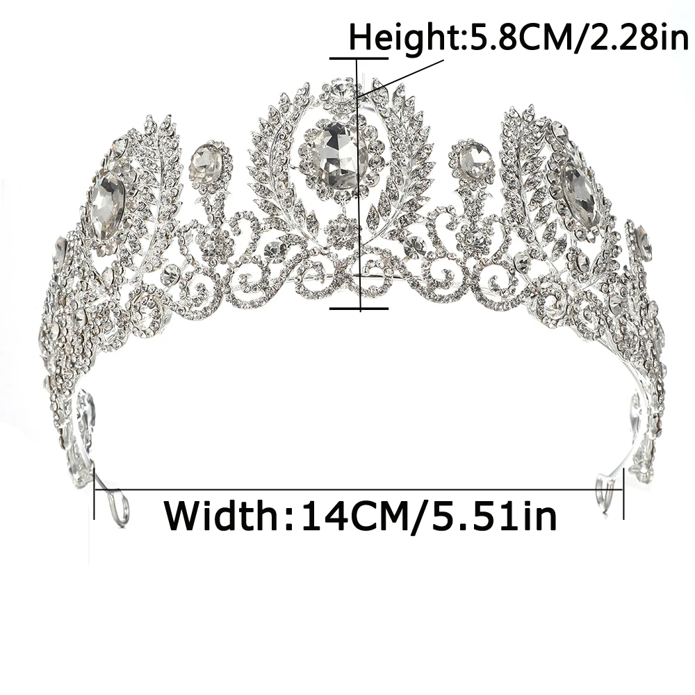Большая свадебная корона для невесты, тиара с серьгами, стразы, свадебный головной убор, головная повязка, пышные украшения для волос, диадема, ювелирное изделие