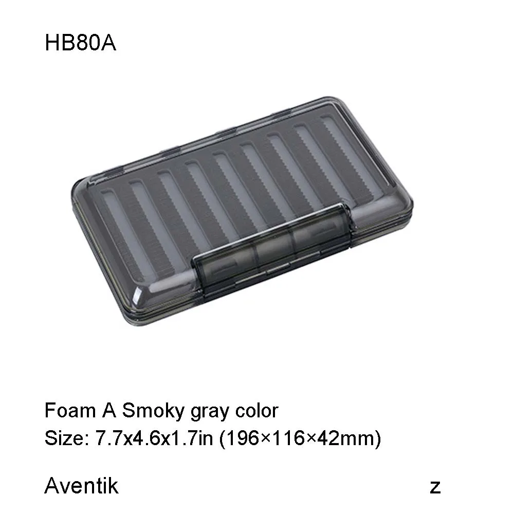 Aventik пластиковый водонепроницаемый ящик для ловли нахлыстом из АБС-пластика с двойной стороной, прозрачный зеленый щелевой пенопласт для ловли нахлыстом L 7,7x4,6x1,7 дюймов(196x116x42 мм - Цвет: LFoamAGray