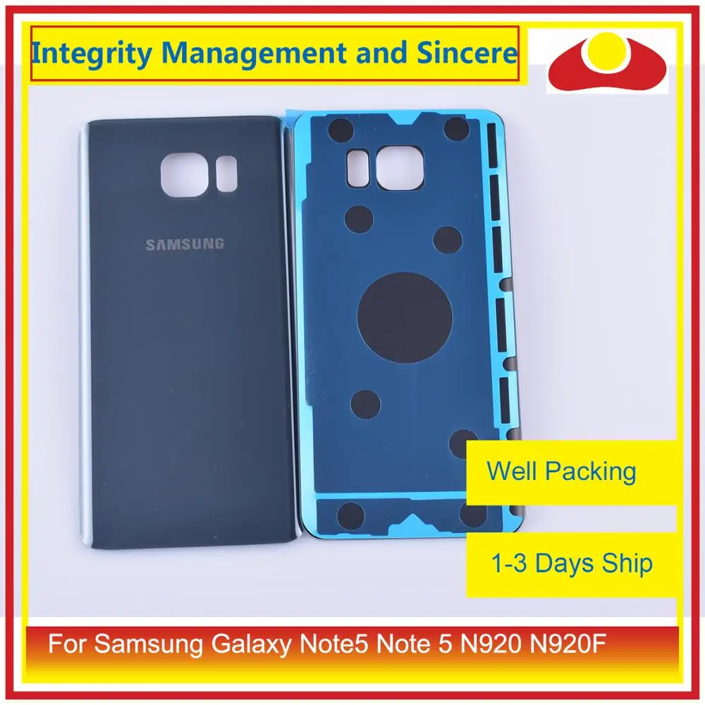 10 шт./лот для Samsung Galaxy Note5 Note 5 N920 N920F корпус батарейного отсека задняя стеклянная