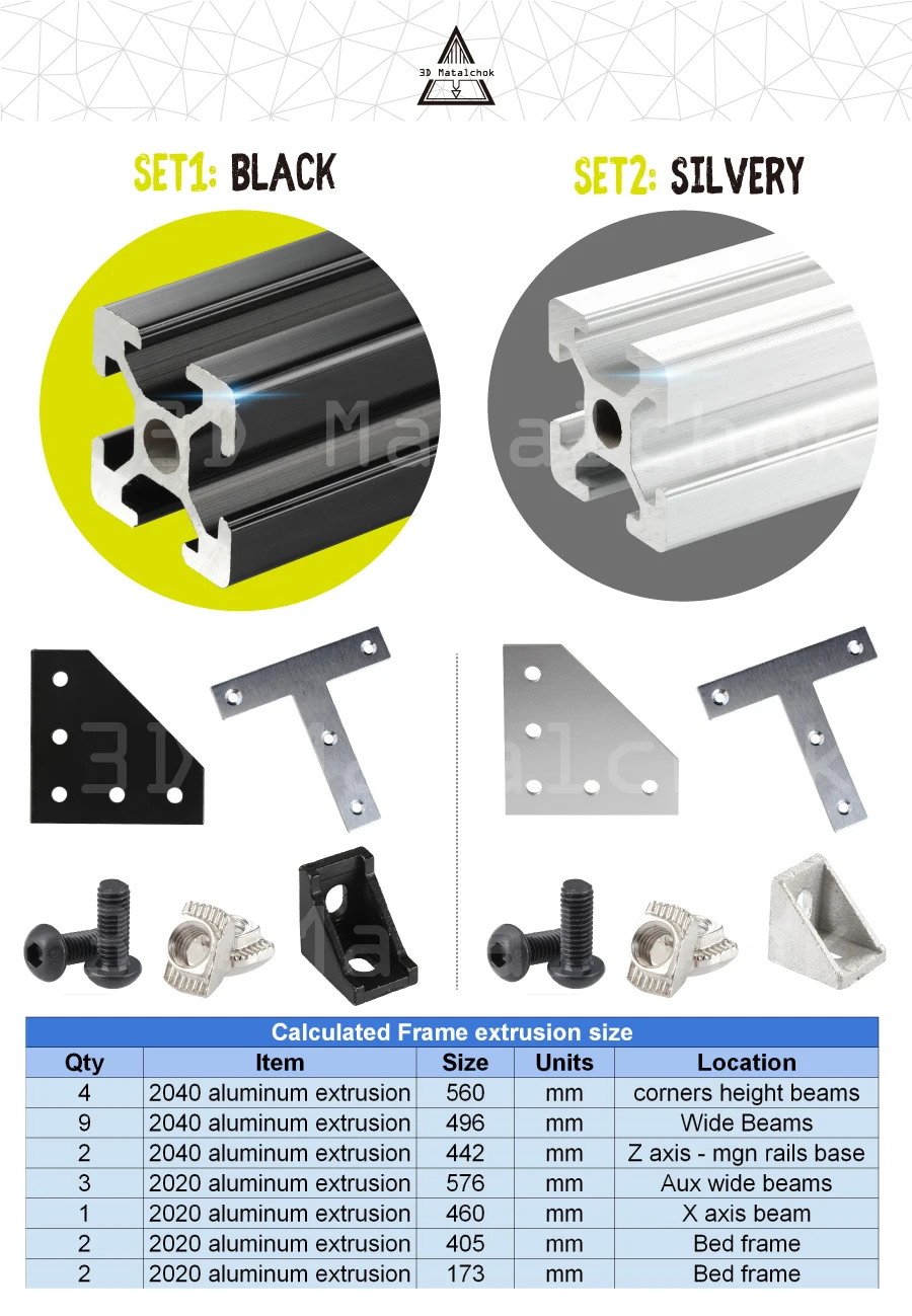 Детали для 3d принтера BLV mgn Cube Frame kit& Hardware Kit для DIY CR10 E3D V6 Hotend 3d принтер Z высота 365 мм