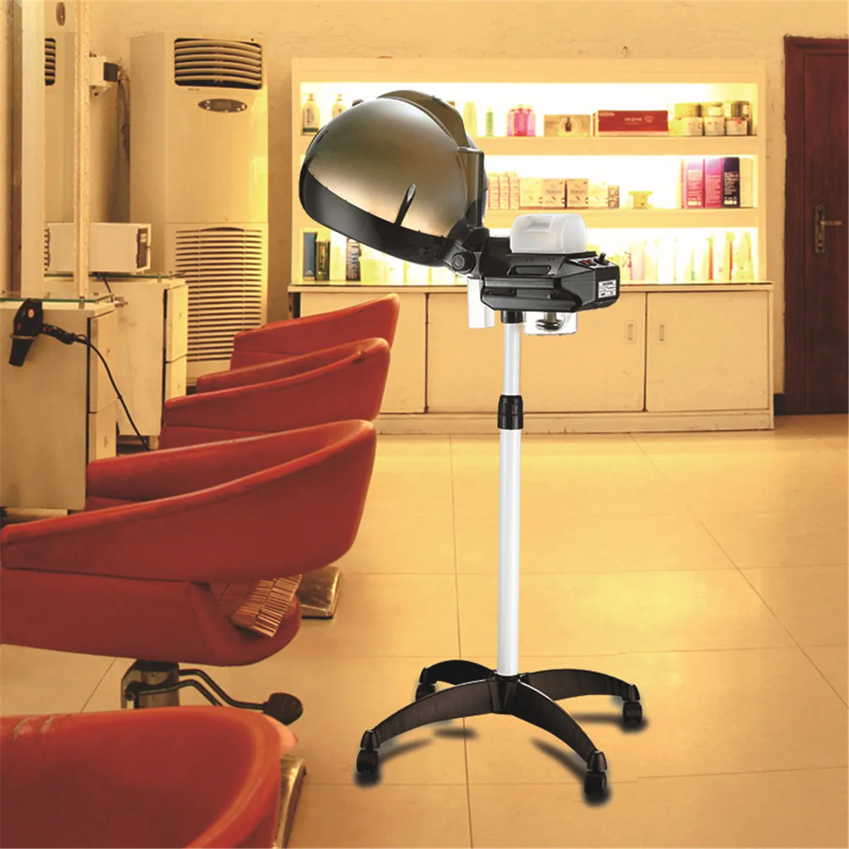

220V 650W Electric Hair Steamer Professional Salon Hair Hairdressing Care Steamer Rolling Stand Base Beauty Hood Color Machine