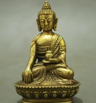 

Folk Tibet Brass Buddhism tathagata Sakyamuni Shakyamuni Buddha Bowl Statue
