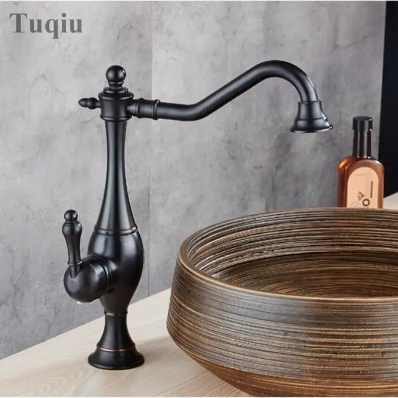 Wholesale And Retail Basin Faucet Retro Black Bathroom Faucet Single