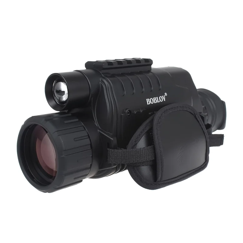 High Quality 5x40 Night Vision Monocular Digital IR Recorder 200m Range Photo Video Recording Free 8GB DVR for Hunting Security - Color: Black