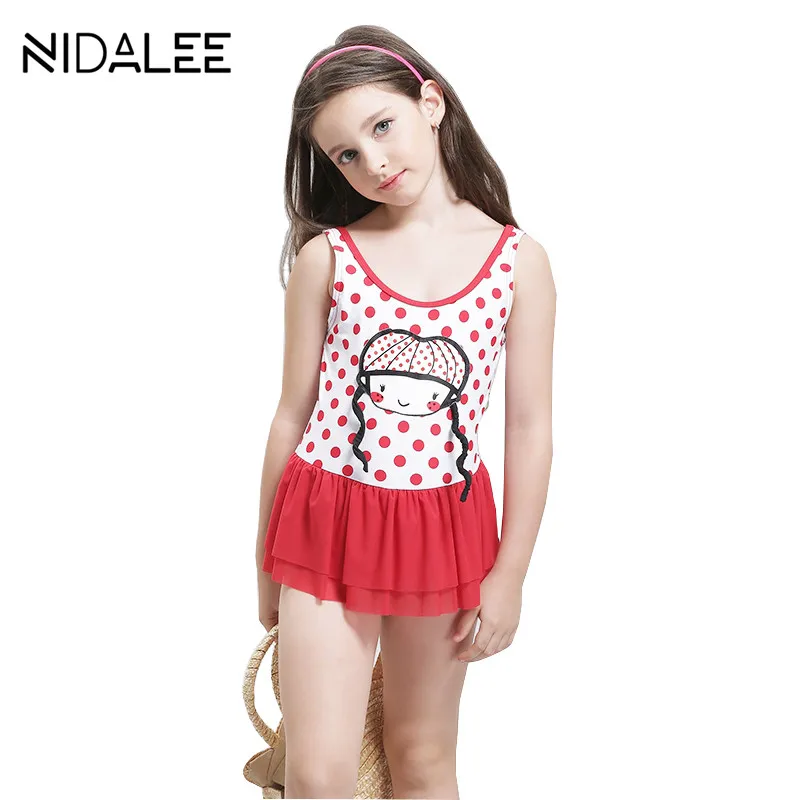 

Dot Girls Swimwear 2017 Kids Two Piece Swimsuit Girls Swimwear Beach Dress Print Girl Bikini Set Bathing Suit Children Swimsuit