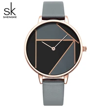 SHENGKE 2018 New Watch Women Dress Women s Watches Clock Brand Ladies Casual Leather Strap Quartz