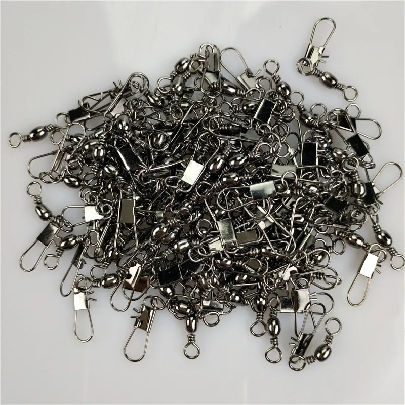 

50pcs swivels interlock snap fishing lure tackles winter #8 3.5CM fishing gear accessories Connector copper swivel
