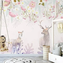 Beibehang пользовательские моды papel де parede 3d обои ручная роспись скандинавский элегантный цветок кластер лося диван Крытый ТВ фон